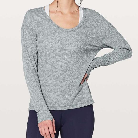 Lululemon Lost In Pace Long Sleeve Pebble Arctic Grey – Size 4 - Picture 1 of 8